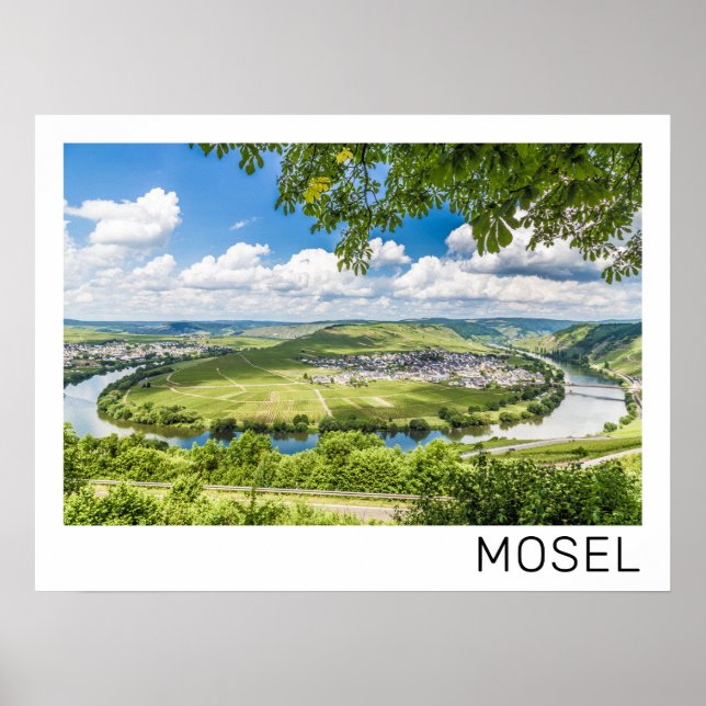 Poster Moselle Loop Trittenheim Panorama Alemanha Souveni (Frente)