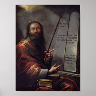 Pôster Moses e as tabuletas da lei