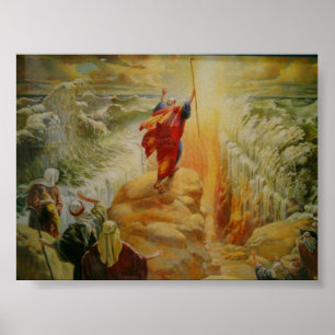 Pôster Moses que parte a cópia do Mar Vermelho
