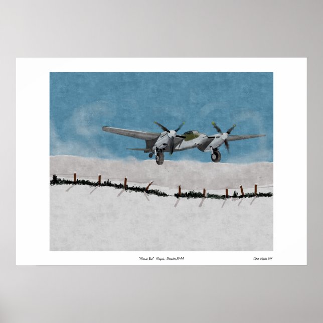 Pôster Mosquito "Missions End", dezembro de 1944 (Frente)