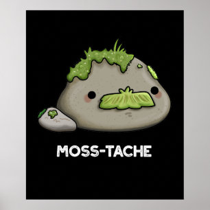 Poster Moss-tache Engraçado Cachorro Escuro BG