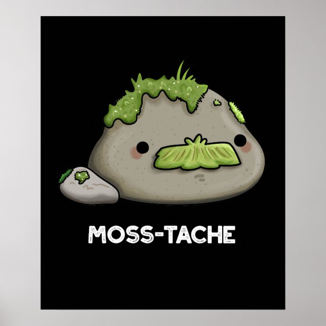 Poster Moss-tache Engraçado Cachorro Escuro BG (Frente)