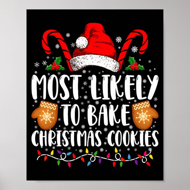 Poster Most Likely Bake Christmas Cookie Xmas Family  (Frente)