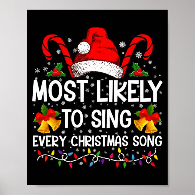 Poster Most Likely Sing Every Christmas Song Xmas Family  (Frente)