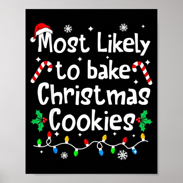 Poster Most Likely To Bake C-hristmas Cookies Baker Match (Frente)