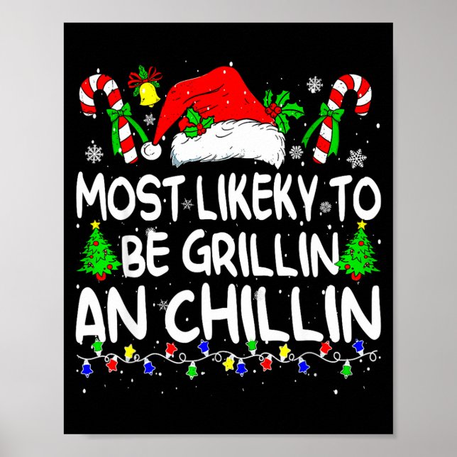 Poster Most Likely To Be Grilling And Chilling Family Chr (Frente)