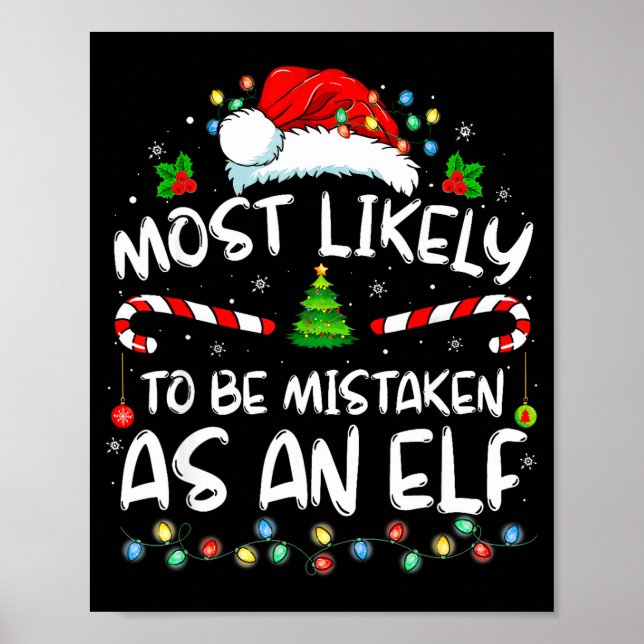 Poster Most Likely To Be Mistaken As An Elf Funny Family  (Frente)