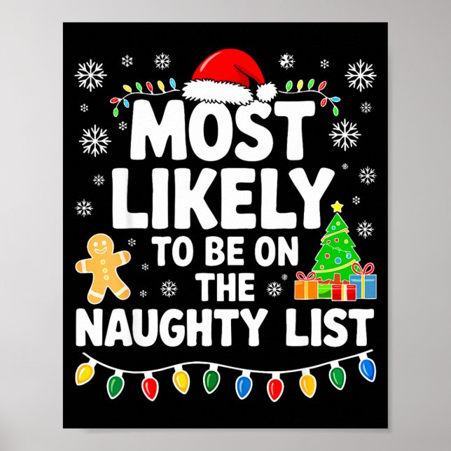 Poster Most Likely To Be On The Naughty Lis Family Christ (Frente)