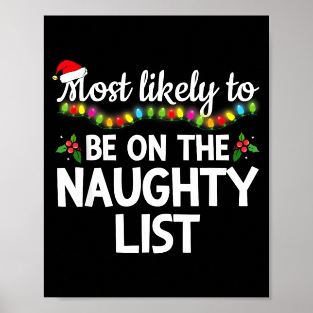 Poster Most Likely To Be On The Naughty List Funny Family (Frente)