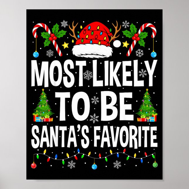 Poster Most Likely To Be Santa's Favorite Family Matching (Frente)