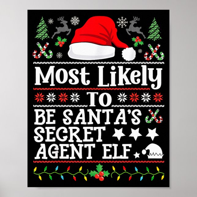 Poster Most Likely To Be Santa's Secret Agent Elf - Chris (Frente)