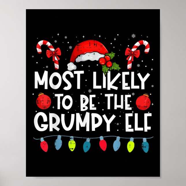 Poster Most Likely To Be The Mpy Elf Family Crew Christma (Frente)