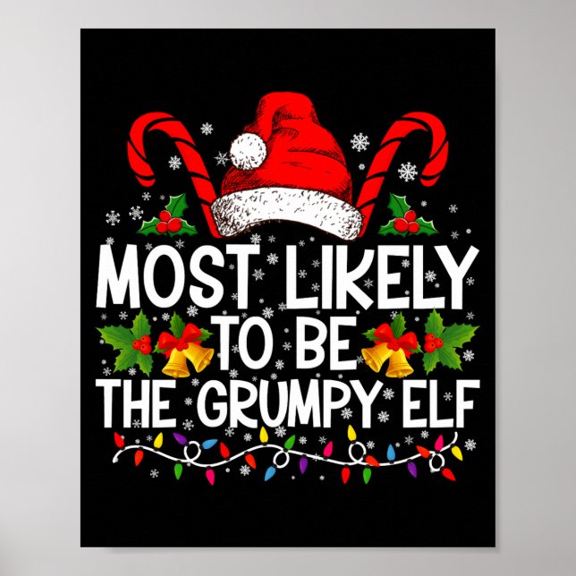 Poster Most Likely To Be The Mpy Elf Funny Xmas  (Frente)