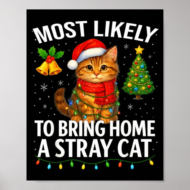Poster Most Likely To Bring Home A Stray Cat Funny Christ (Frente)