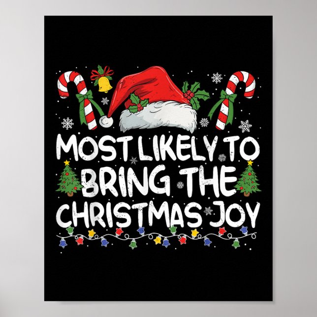 Poster Most Likely To Bring The Christmas Joy Matching Ch (Frente)