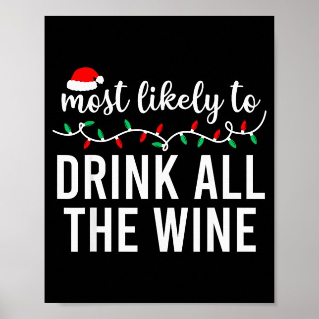 Poster Most Likely To Christmas Shirt Matching Family Paj (Frente)