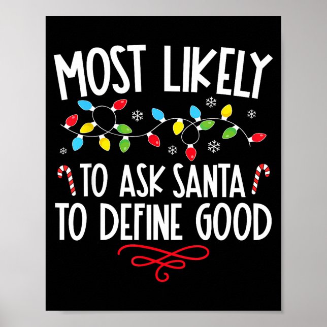 Poster Most Likely To Christmas Shirt Matching Family Paj (Frente)