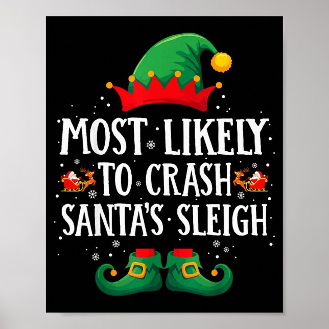Poster Most Likely To Crash Santa's Sleigh Matching Chris (Frente)