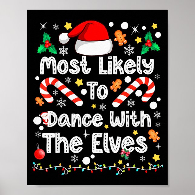 Poster Most Likely To Dance With Elves Family Match Chris (Frente)