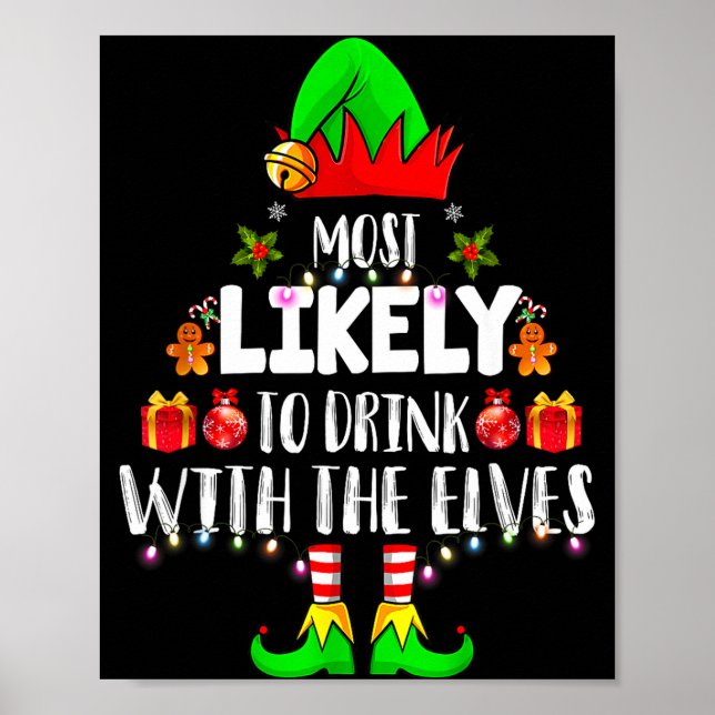 Poster Most Likely To Drink With The Elves Matching Chris (Frente)