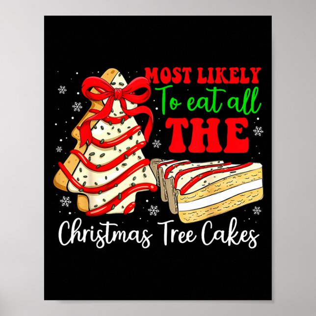 Poster Most Likely To Eat All The Christmas Tree Cakes Fu (Frente)