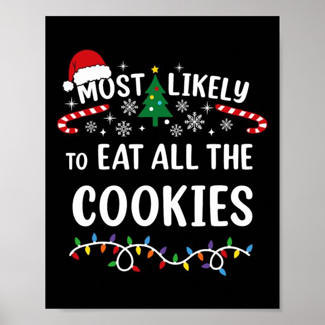 Poster Most Likely To Eat All The Cookies Family Matching (Frente)