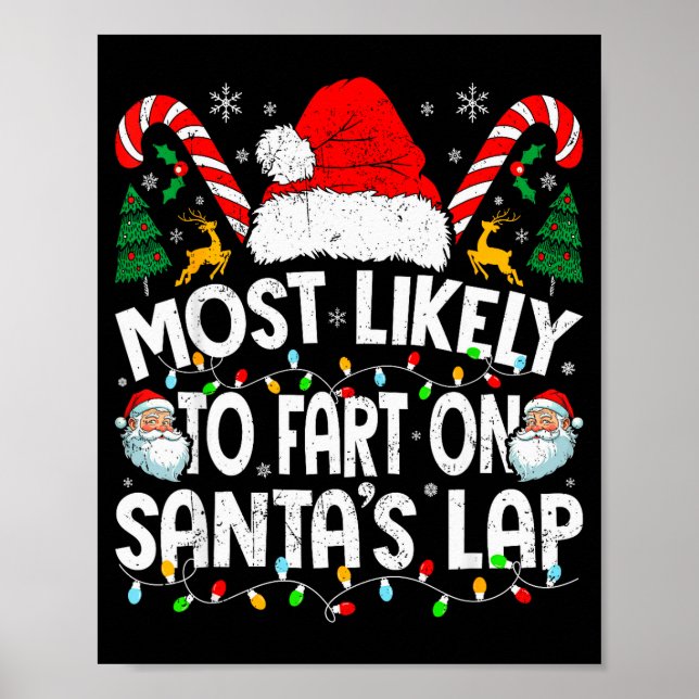 Poster Most Likely To Fart On Santa’s Lap Family Matching (Frente)