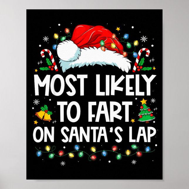 Poster Most Likely To Fart On Santa's Lap Family Christma (Frente)