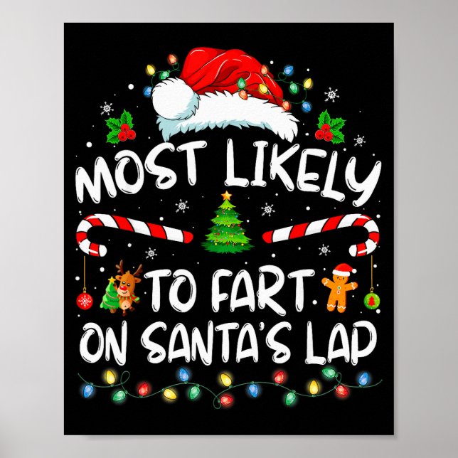 Poster Most Likely To Fart On Santa's Lap Family Christma (Frente)