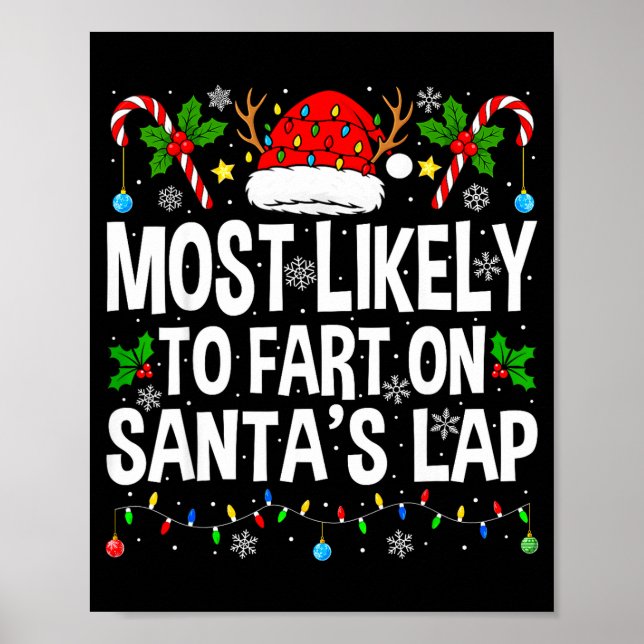 Poster Most Likely To Fart On Santa's Lap Family Matching (Frente)