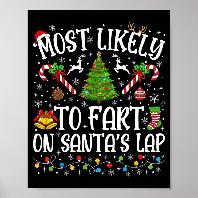 Poster Most Likely To Fart On Santa's Lap Family Matching (Frente)