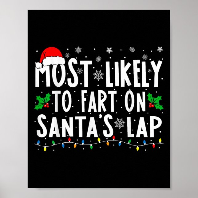 Poster Most Likely To Fart On Santas Lap Family Matching  (Frente)
