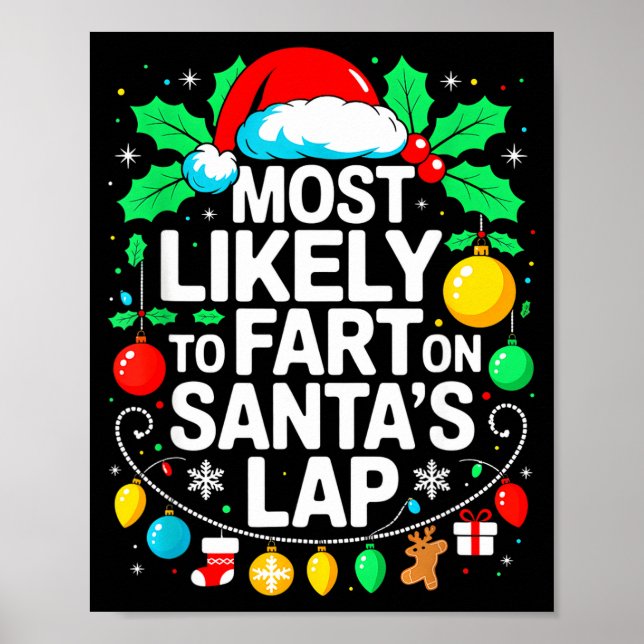 Poster Most Likely To Fart On Santa's Lap Family Matching (Frente)