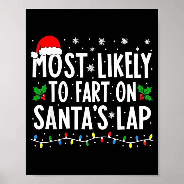 Poster Most Likely To Fart On Santa's Lap Family Matching (Frente)