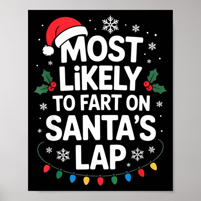 Poster Most Likely To Fart On Santa's Lap Family Matching (Frente)