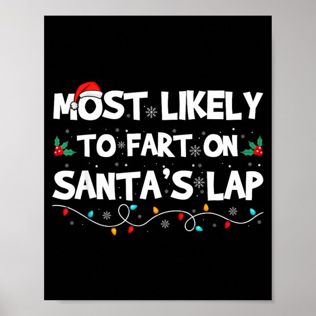 Poster Most Likely To Fart On Santa's Lap Family Matching (Frente)