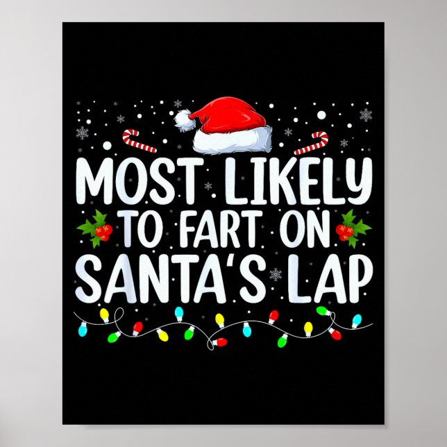 Poster Most Likely To Fart On Santa's Lap Family Matching (Frente)