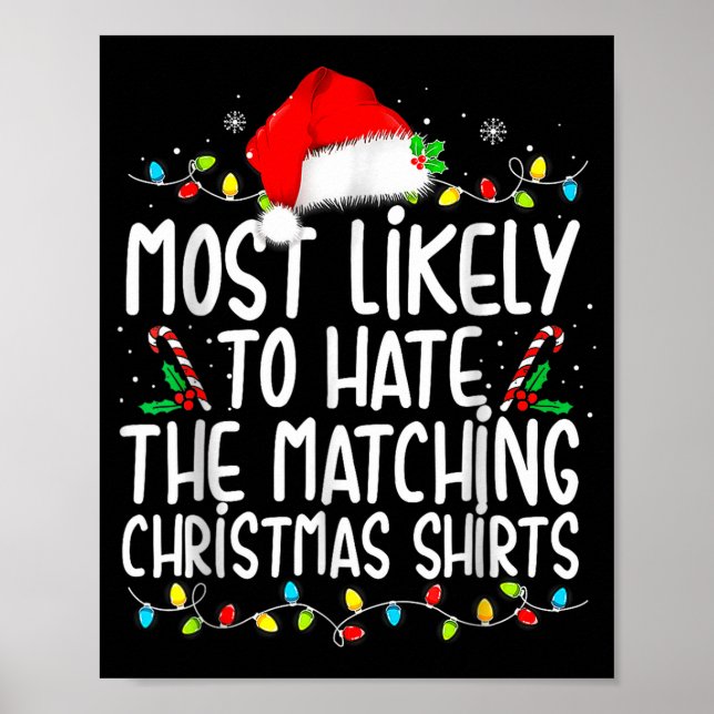 Poster Most Likely To Hate Matching Christmas  (Frente)