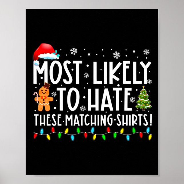 Poster Most Likely To Hate These Matching S Funny Christm (Frente)