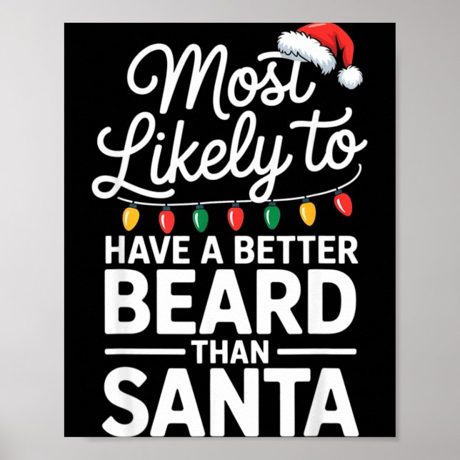 Poster Most Likely To Have A Better Beard Than Santa Funn (Frente)