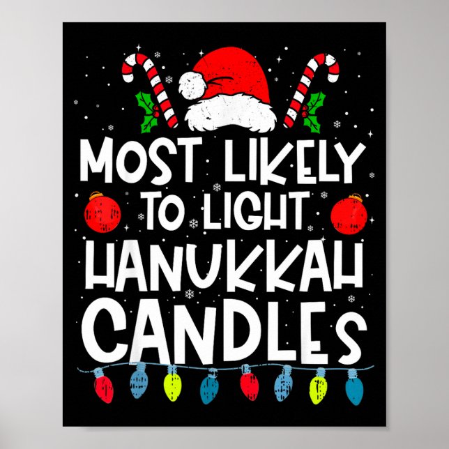 Poster Most Likely To Light Hanukkah Candles Family Crew  (Frente)