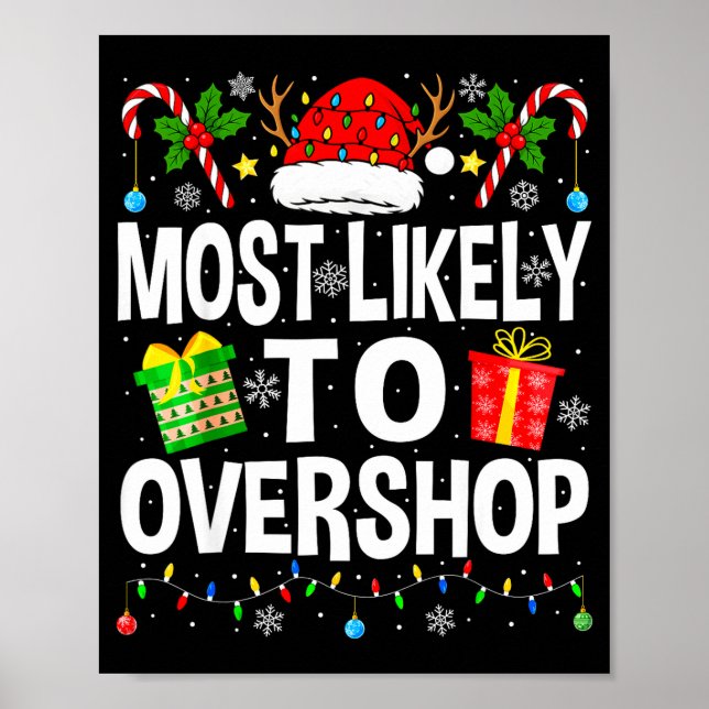 Poster Most Likely To Overshop Shopng Squad Xmas Family C (Frente)
