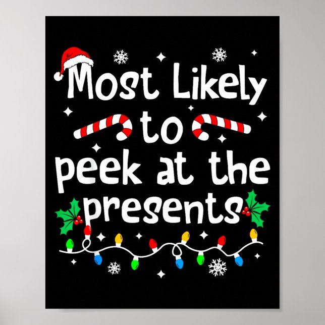 Poster Most Likely To Peek At The C-hristmas Matching  (Frente)