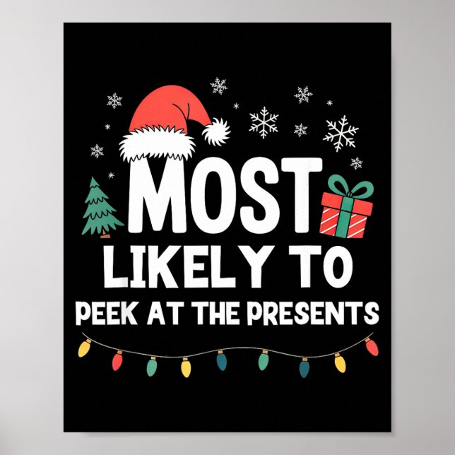 Poster Most Likely To Peek At The Christmas Funny Xmas  (Frente)