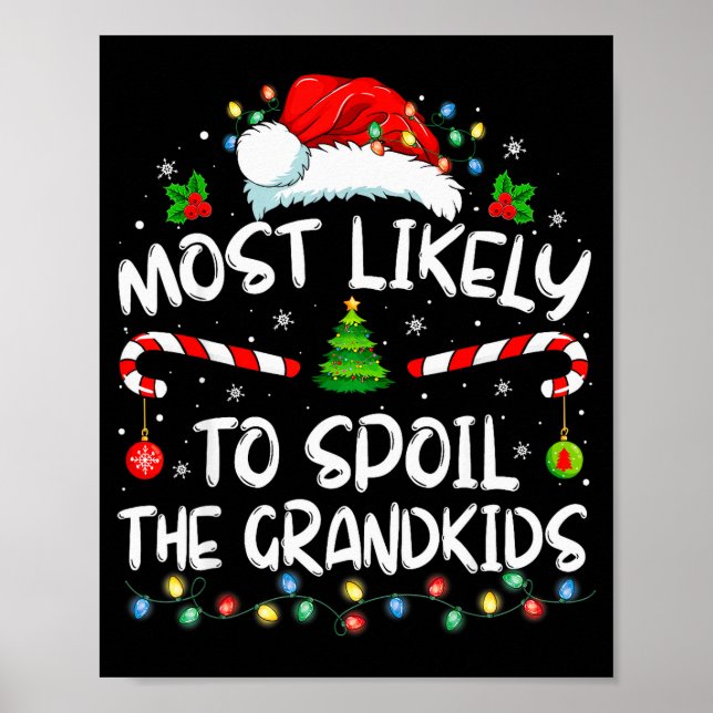 Poster Most Likely To Sil The Grandkids Funny Christmas G (Frente)