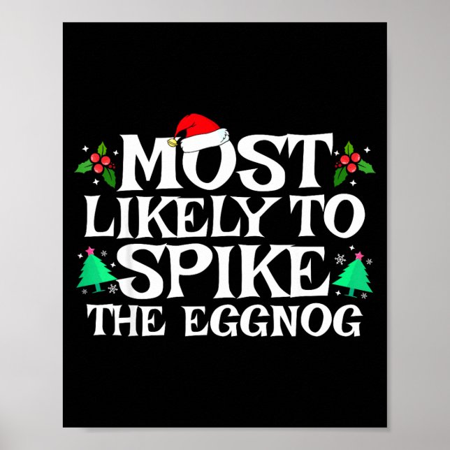 Poster Most Likely To Ske The Eggnog Funny Matching Chris (Frente)
