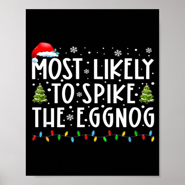 Poster Most Likely To Ske The Eggnog Matching Christmas  (Frente)