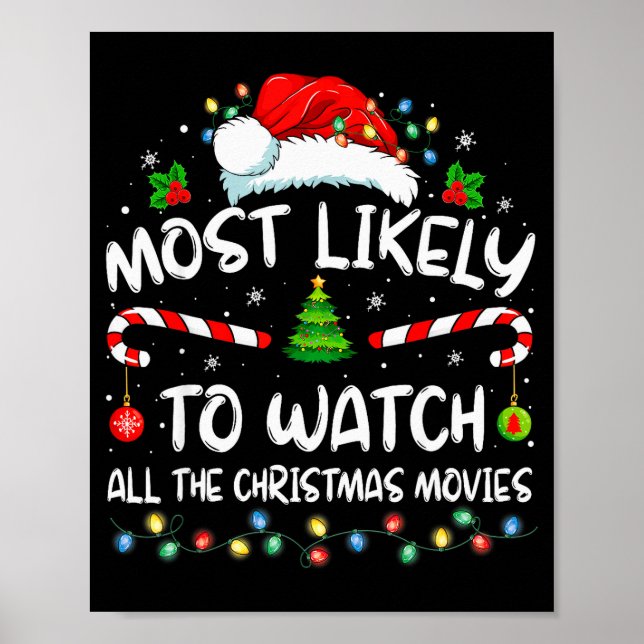 Poster Most Likely To Watch All The Christmas Movies Chri (Frente)