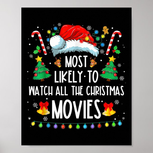 Poster Most Likely To Watch All The Christmas Movies Fami (Frente)