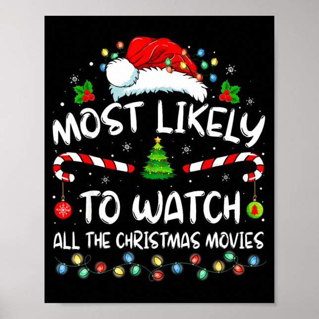 Poster Most Likely To Watch All The Christmas Movies Fami (Frente)
